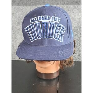 Oklahoma City Thunder Adidas NBA Draft Cap Snapback Hat OS Blue Basketball Print
